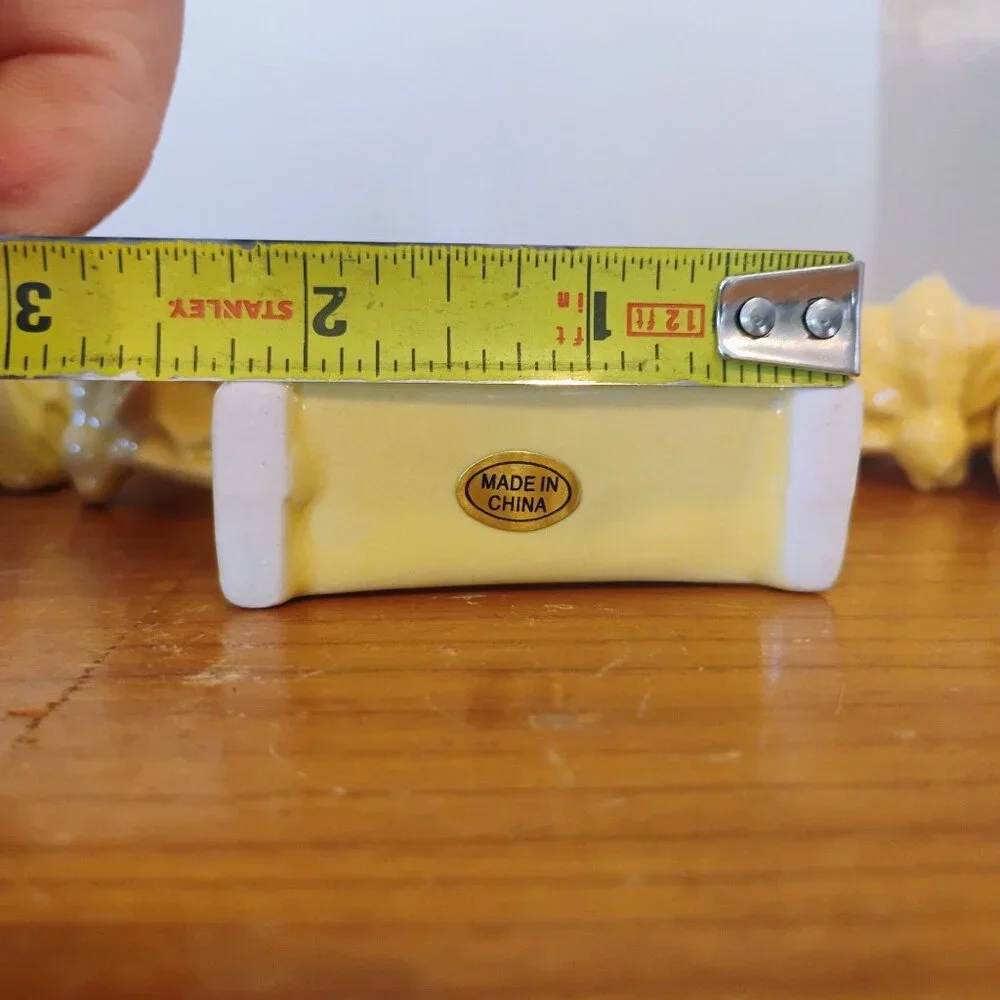 Temptations Bee-Lieve Napkin Rings Ceramic Yellow Bumblebee Set of 8
